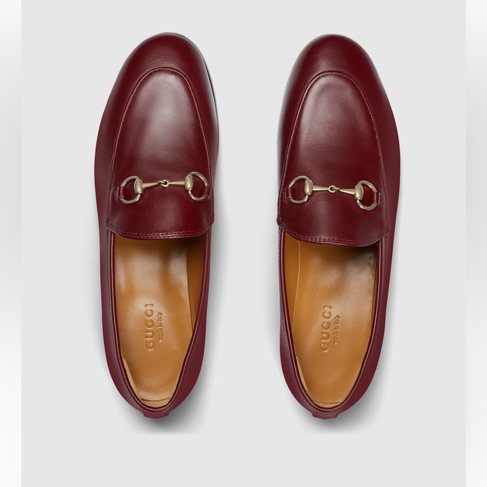 Gucci Wine Red Leather Horsebit Loafers